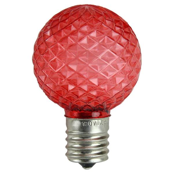 Northlight 25pk. Faceted LED G40 Red Christmas Replacement Bulbs