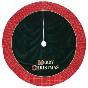 Dyno 48in. MERRY CHRISTMAS Plaid Christmas Tree Skirt