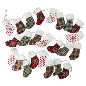 Northlight 8ft. Countdown to Christmas Plaid Stocking Garland
