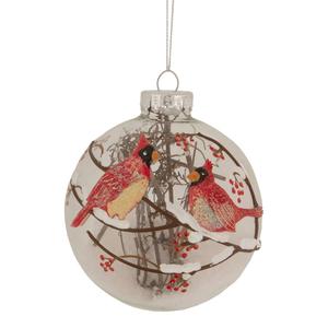 Northlight 4in. Cardinals Glass Ball Christmas Ornament