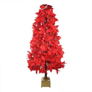 Northlight 4ft. Pre-Lit Poinsettia Christmas Tree