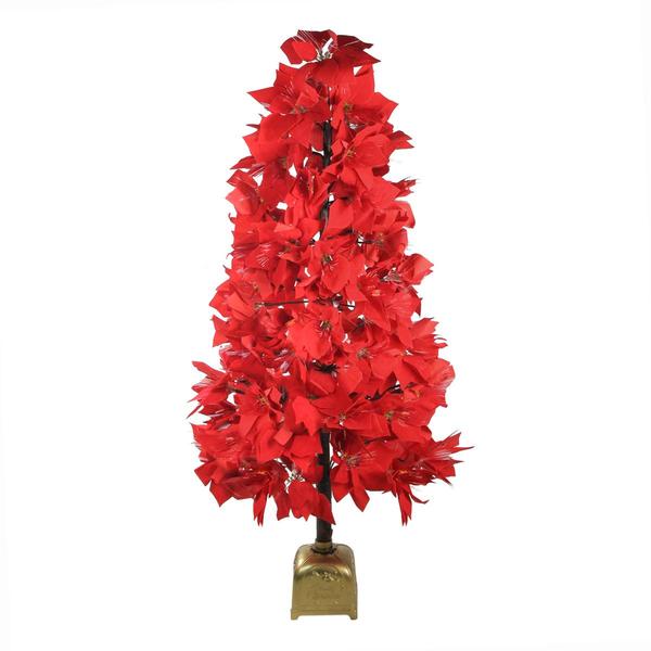 Northlight 4ft. Pre-Lit Poinsettia Christmas Tree