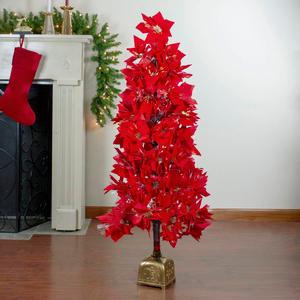 Northlight 4ft. Pre-Lit Poinsettia Christmas Tree alternate view