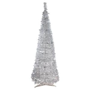 Northlight 6ft. Silver Tinsel Pop-Up Artificial Christmas Tree