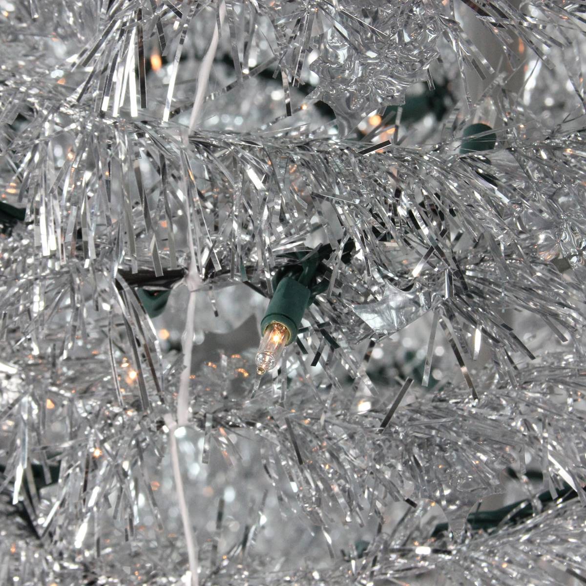 Northlight 6ft. Silver Tinsel Pop-Up Artificial Christmas Tree