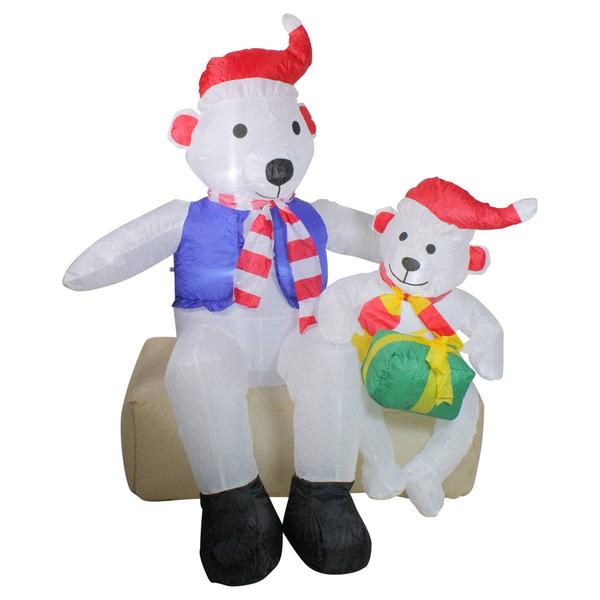 Northlight 4ft. LED Inflatable Polar Bear Family Christmas Decor