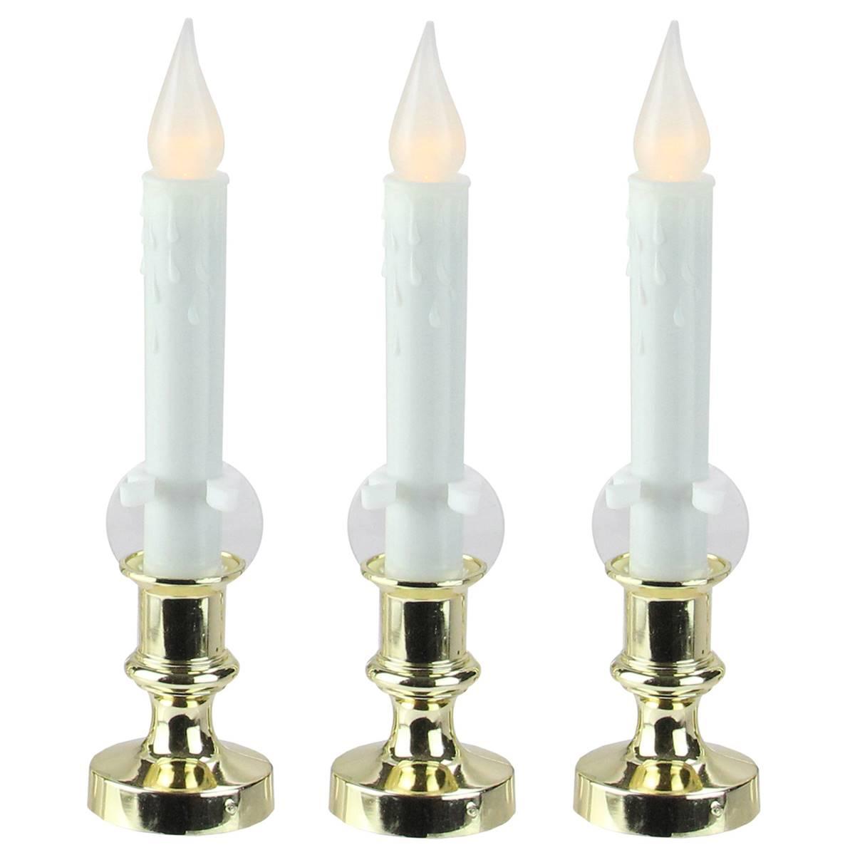 Northlight Seasonal Set Of 3 LED Flickering Window Candle Lamps