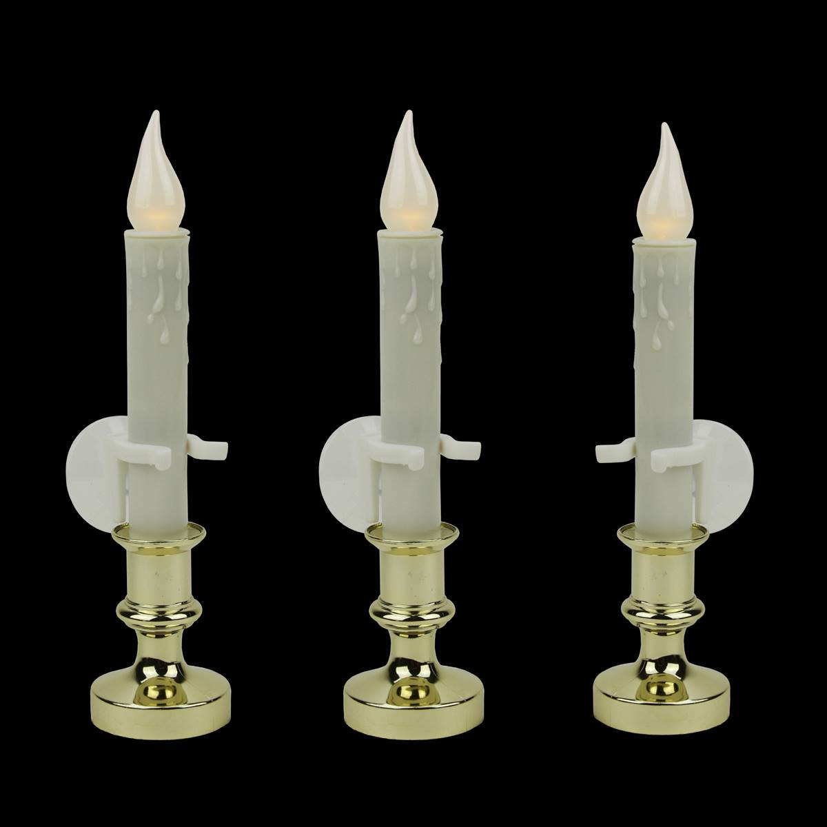 Northlight Seasonal Set Of 3 LED Flickering Window Candle Lamps