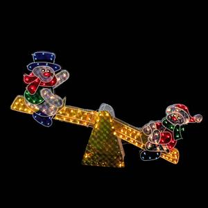 Northlight 48in. Snowmen on See Saw Outdoor Decoration alternate view