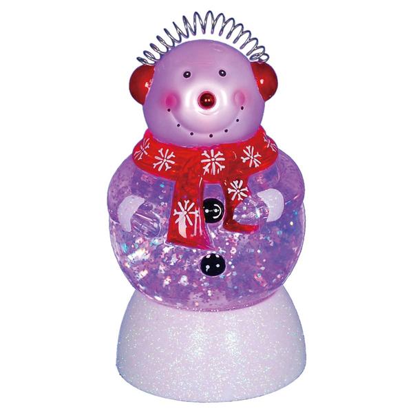 Northlight 7.5in LED Snowman with Ear Muffs Snow Globe