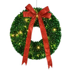 Northlight Pre-Lit Glittered Leaves Artificial Christmas Wreath alternate view