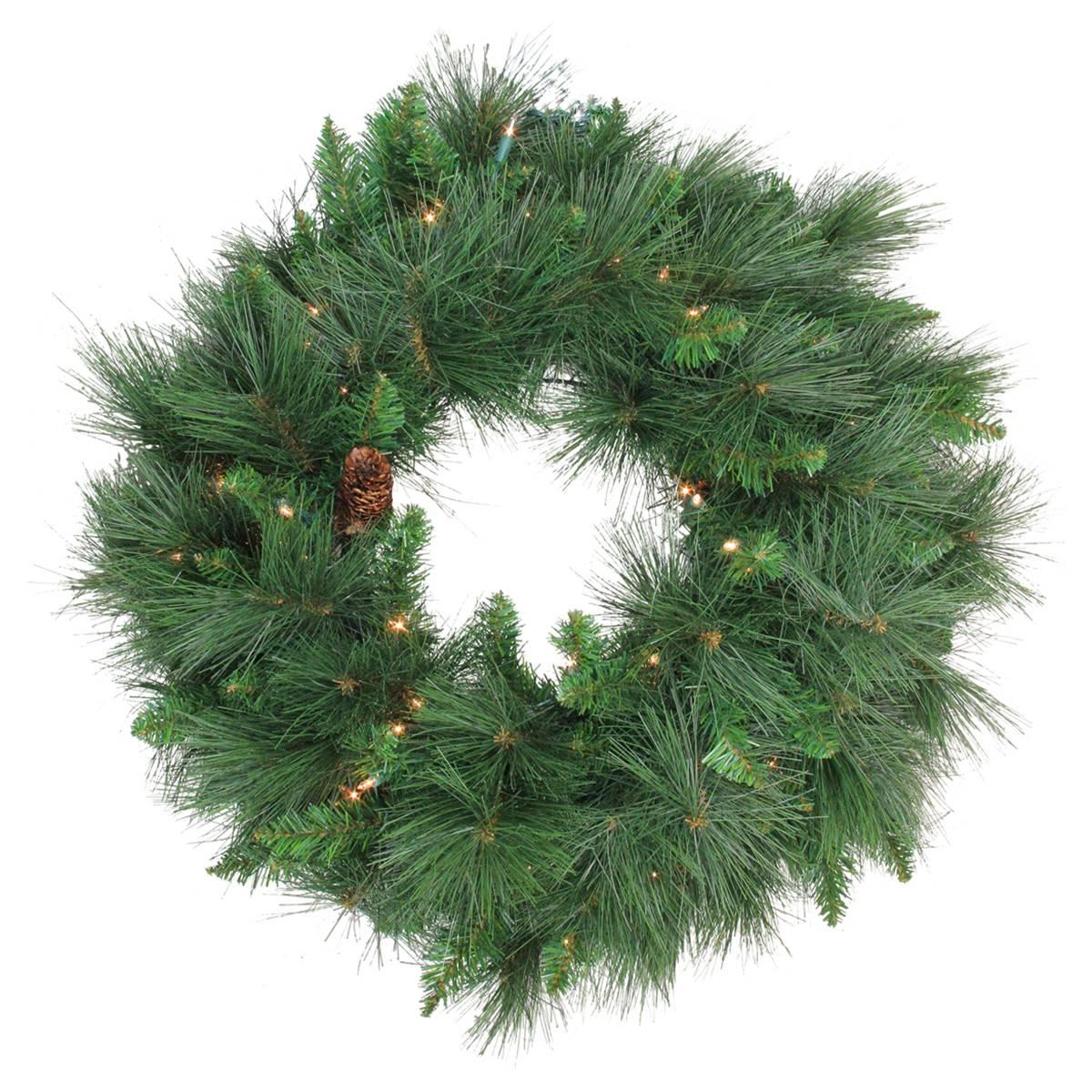 Northlight Seasonal 24in. LED White Valley Pine Christmas Wreath Northlight Seasonal 24in. LED White Valley Pine Christmas Wreath