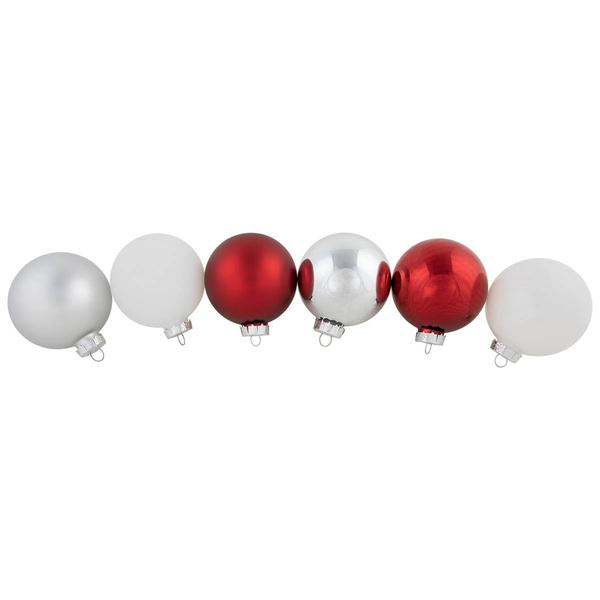 Northlight 72ct. Shiny and Matte Glass Ball Christmas Ornaments alternate view
