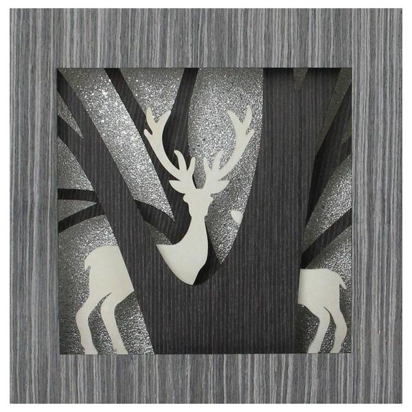 Northlight Woodland Deer Silhouette Box Christmas Decor