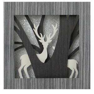 Northlight Woodland Deer Silhouette Box Christmas Decor alternate view