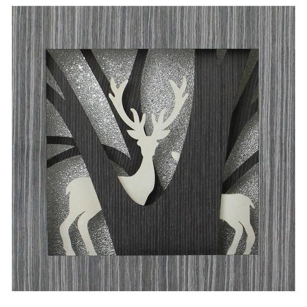Northlight Woodland Deer Silhouette Box Christmas Decor alternate view