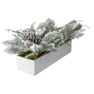 Northlight Flocked Berries Pinecones and Foliage Decorative Box alternate view