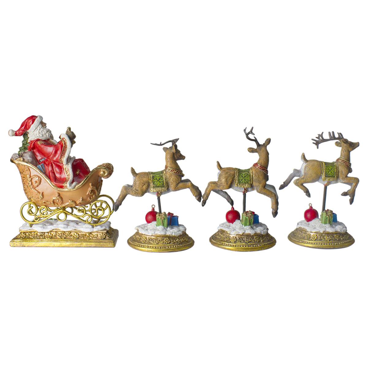 Northlight Set Of 4 9.5in. Santa And Reindeer Stocking Holders