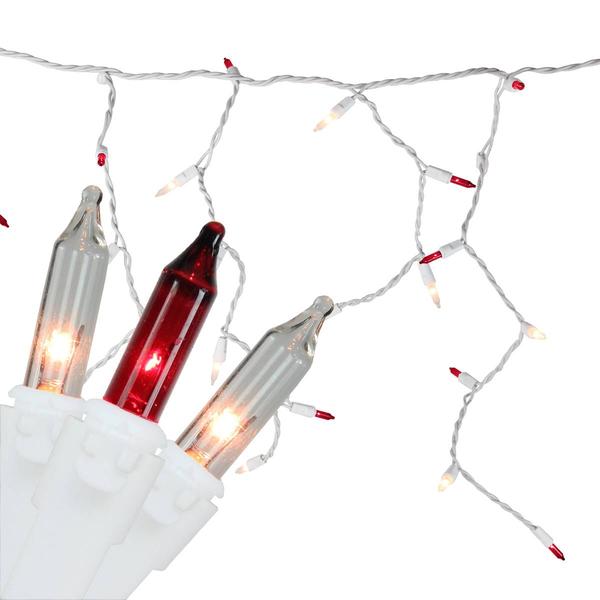 Northlight 50ct. Red/Clear Mini Icicle Christmas Lights alternate view
