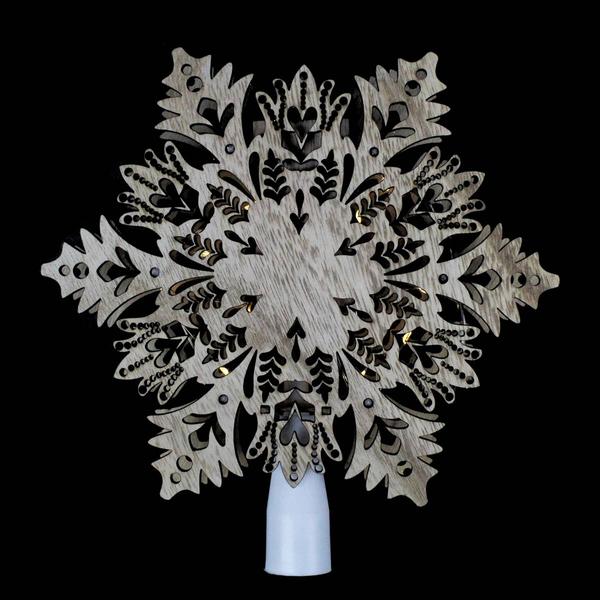 Northlight 8.5in. Snowflake Christmas Tree Topper alternate view