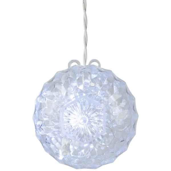 Northlight Clear LED Hanging Crystal Sphere Decor