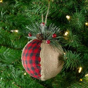 Northlight Plaid Burlap Christmas Ornament alternate view