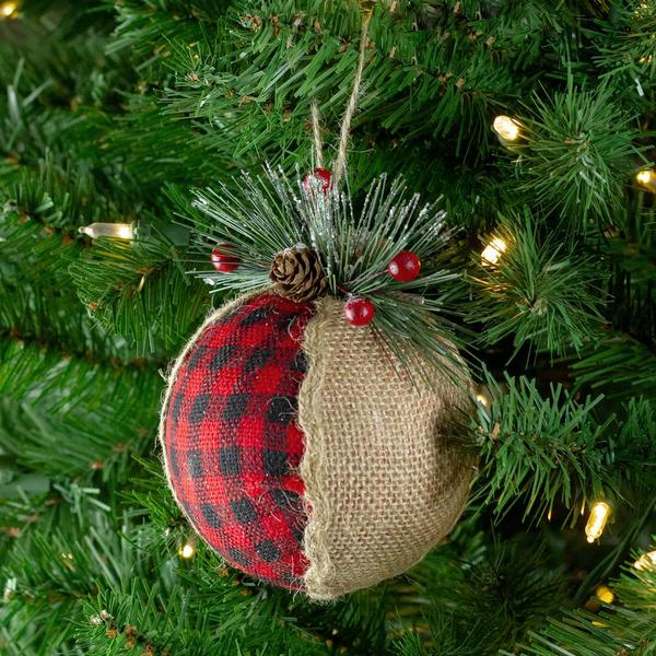 Northlight Plaid Burlap Christmas Ornament alternate view