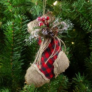 Northlight 5.75in. Burlap Christmas Stocking Ornament alternate view