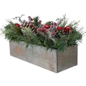 Northlight 24in. Artificial Christmas Wood Planter alternate view