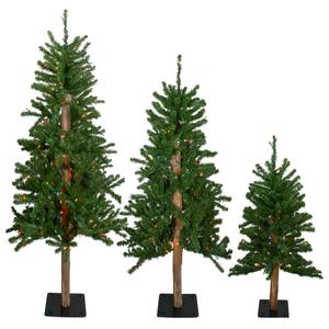 Northlight 3pc. Pre-Lit Slim Alpine Artificial Tree Set