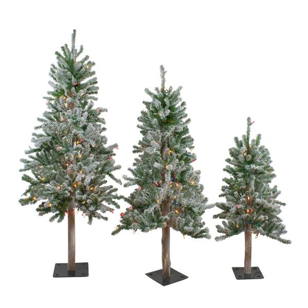 Northlight Alpine Artificial Christmas Trees - Set of 3
