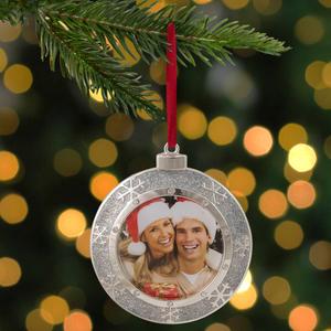 Northlight Silver Frame Christmas Disc Ornament alternate view