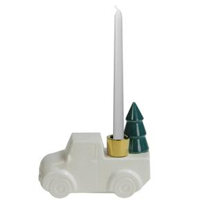Northlight Truck with Christmas Tree Taper Candlestick Holder