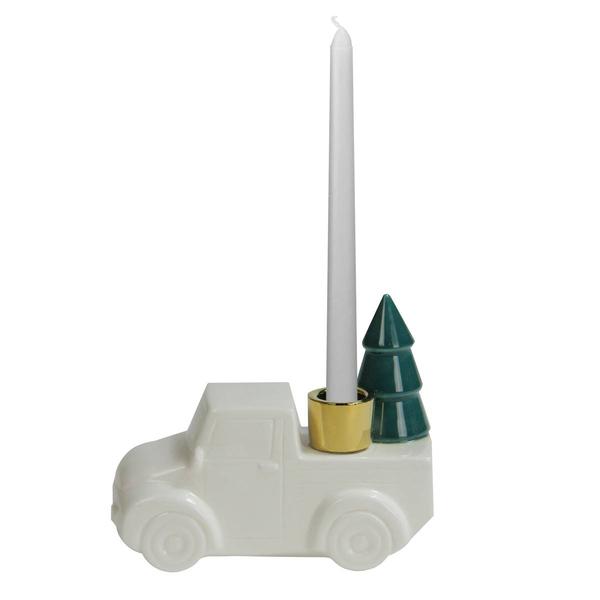 Northlight Truck with Christmas Tree Taper Candlestick Holder