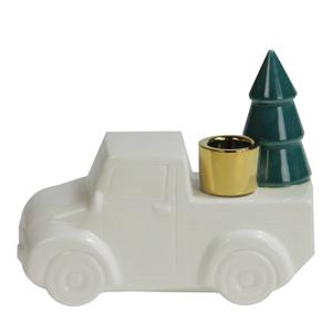 Northlight Truck with Christmas Tree Taper Candlestick Holder alternate view