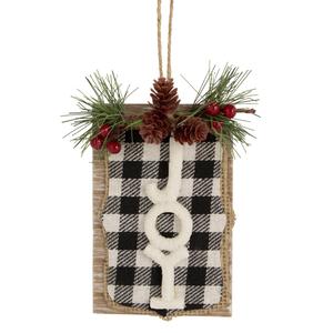 Northlight 4.75in. Buffalo Plaid Christmas Sign Ornament