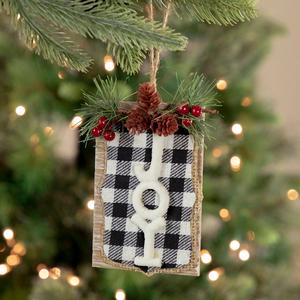 Northlight 4.75in. Buffalo Plaid Christmas Sign Ornament alternate view