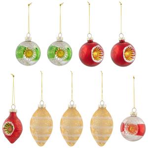 Northlight 9ct. Glittered Retro Christmas Ornaments alternate view