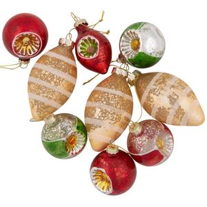 Northlight 9ct. Glittered Retro Christmas Ornaments