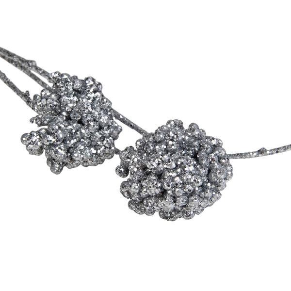 Northlight 32in. Silver Sequin Artificial Allium Christmas Spray alternate view