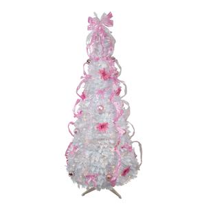Northlight 6ft. Pre-Lit White Decorated Pop-Up Christmas Tree