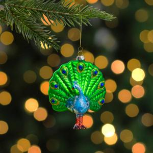 Northlight 4.75in. Peacock Glass Christmas Ornament alternate view