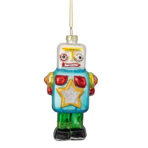 Northlight 4.75in. Glass Robot Christmas Ornament