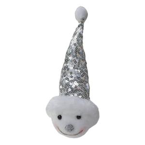 Northlight Snowman Head with Sequin Santa Hat Christmas Ornament