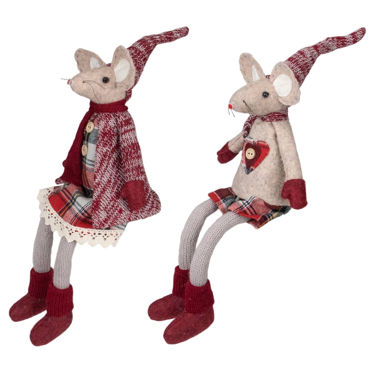 Northlight Seasonal Boy And Girl Sitting Mice Figures - Set Of 2