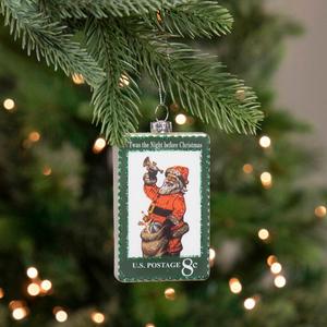Northlight 3.5n. USPS Santa Stamp Christmas Ornament alternate view