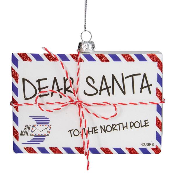 Northlight USPS Dear Santa Glass Envelope Ornament