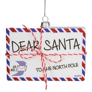 Northlight USPS Dear Santa Glass Envelope Ornament