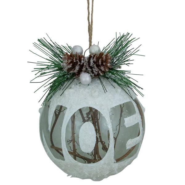 Northlight 5in. White Frosted NOEL Christmas Ornament