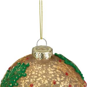 Northlight 4in. Gold Holly Berry Mercury Glass Christmas Ornament alternate view